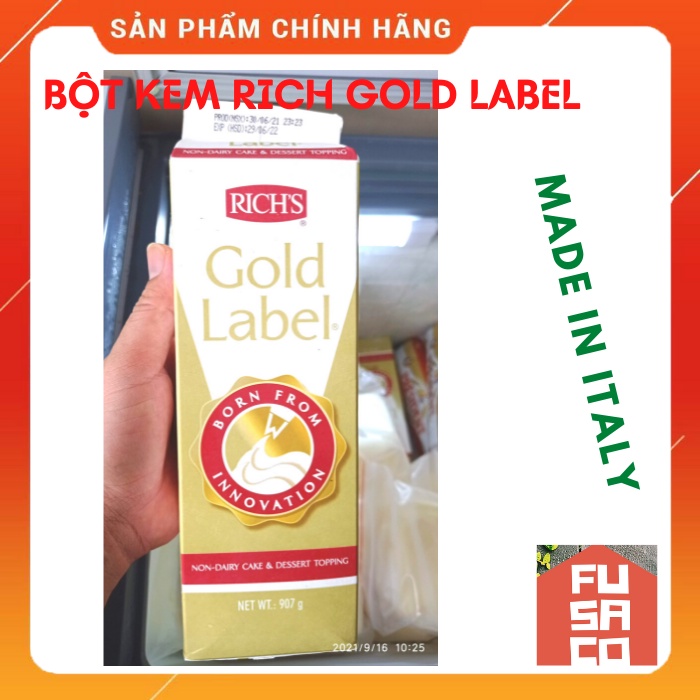 HỎA TỐC  Kem TOPPING trang trí bánh GOLD LABEL nhãn vàng RICH'S 1 L