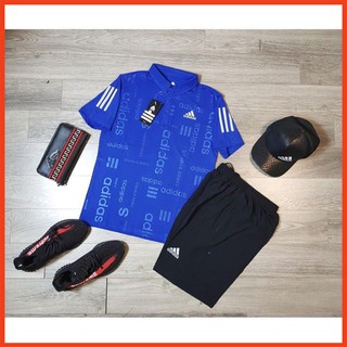 Bộ nam thể thao ép vân có cổ Hiếu Sport