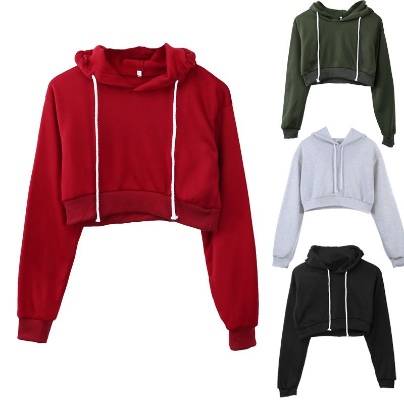 Áo Hoodie Lửng Cá Tính Thời Trang Dành Cho Nữ