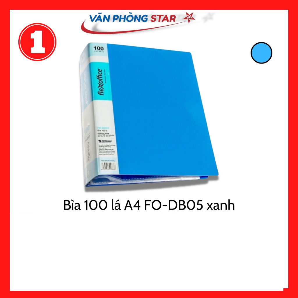 Bìa 100 lá A4 FO-DB05 xanh Flexoffice