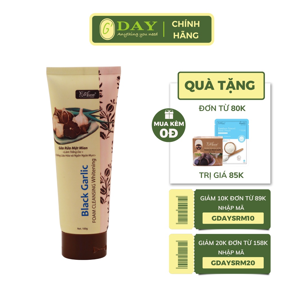 Sữa rửa mặt tỏi đen Mian - Chống lão hóa - Giúp làm trắng da - Ngăn ngừa mụn 100g