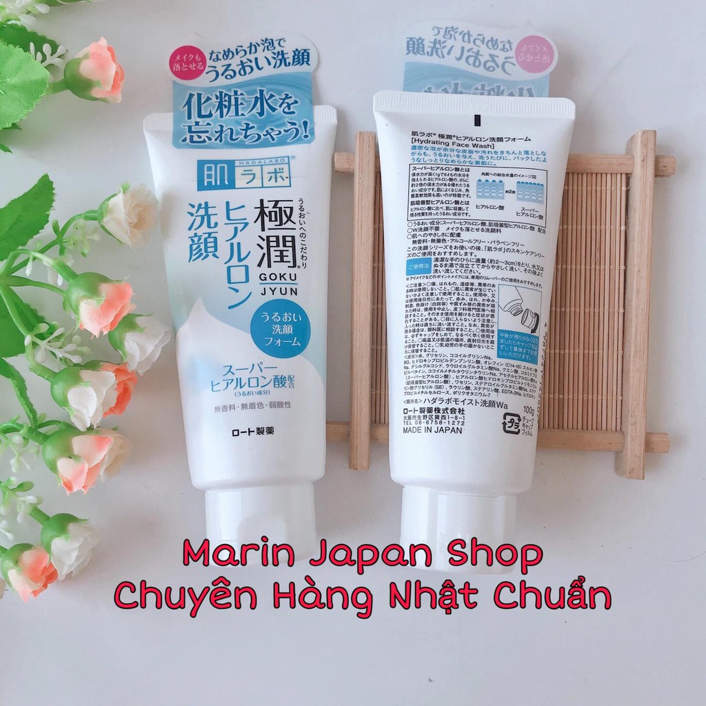 Sữa rửa mặt Hadalabo Nhật Bản lành tính, tạo nhiều bọt, chiết xuất ý dĩ hatomugi