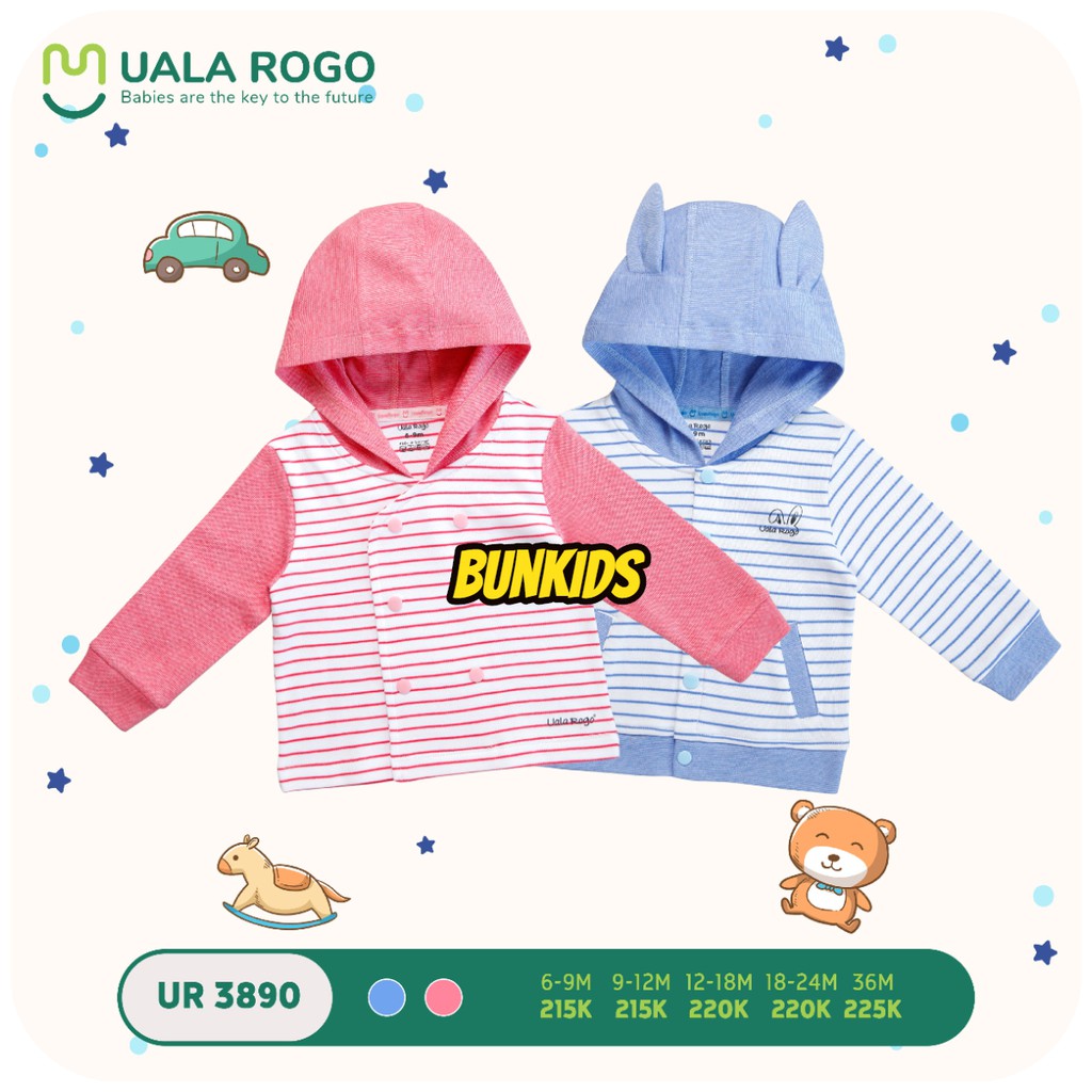 Áo khoác UALA &amp; ROGO nỉ mỏng cúc bấm thu đông 3890 [ UalaRogo ]