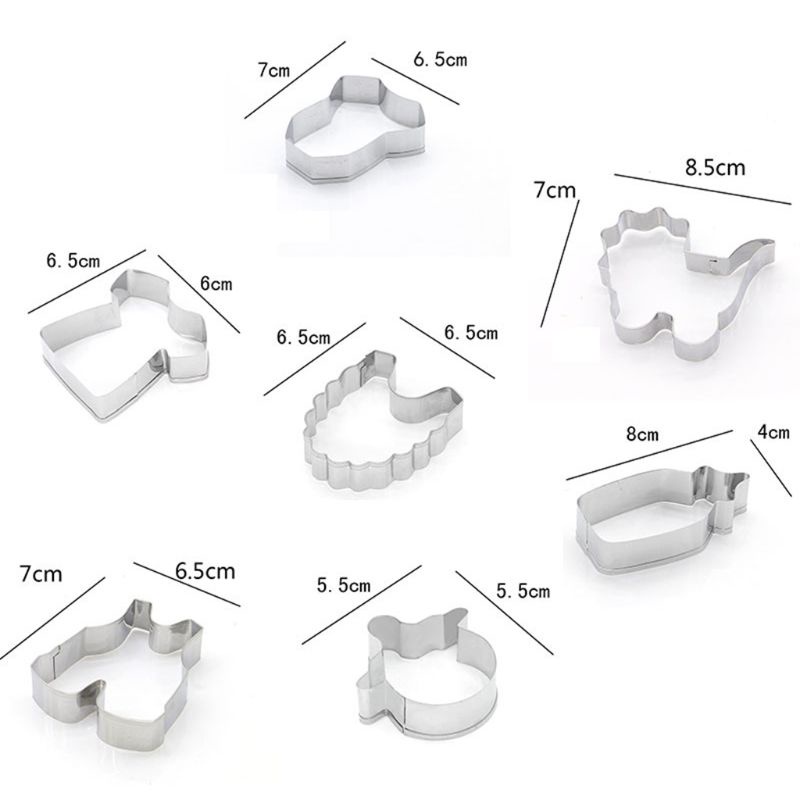 Set 7 Khuôn Cắt Bánh Quy Bằng Thép Không Gỉ Hình Quần Áo Em Bé
