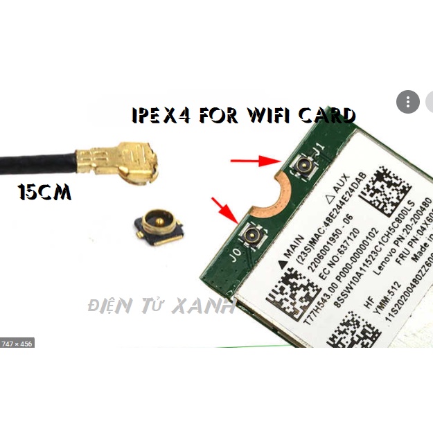 Cáp RF chuyển đổi IPEX4 thành SMA dài đầu cái 15cm cho cardwifi
