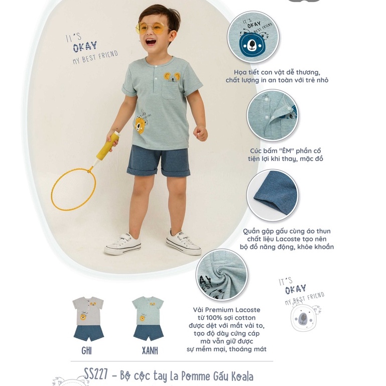 Bộ cộc tay ô tô Lapomme cho bé