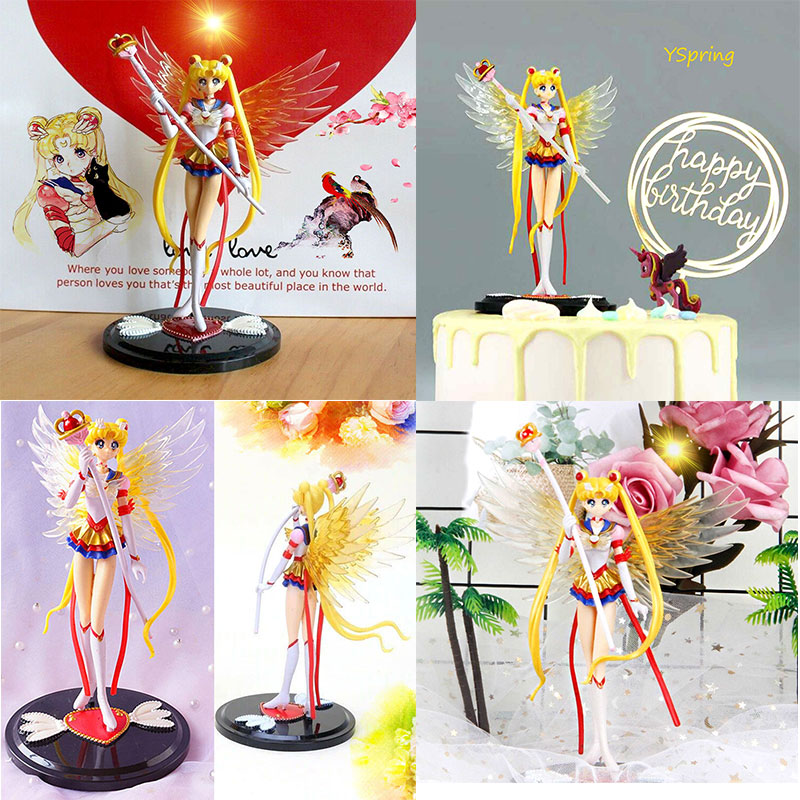 SAILOR MOON Mô Hình Nhân Vật Thủy Thủ Mặt Trăng Trang Trí Bánh Kem