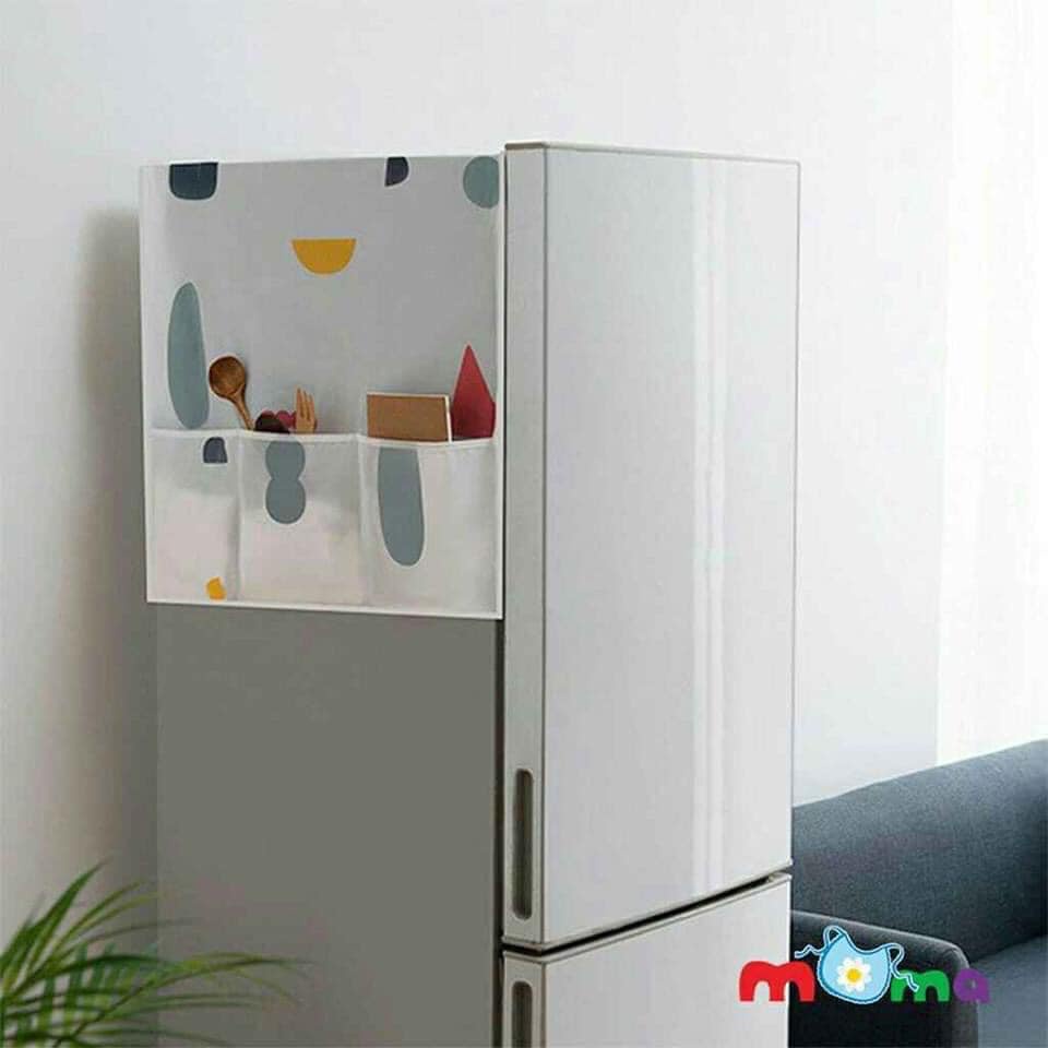Tấm Phủ Tủ Lạnh PEVA Chống Bụi 130cm - Tấm Chống Bụi Có Ngăn Đựng Đồ , Không Thấm Nước Có Họa Tiết