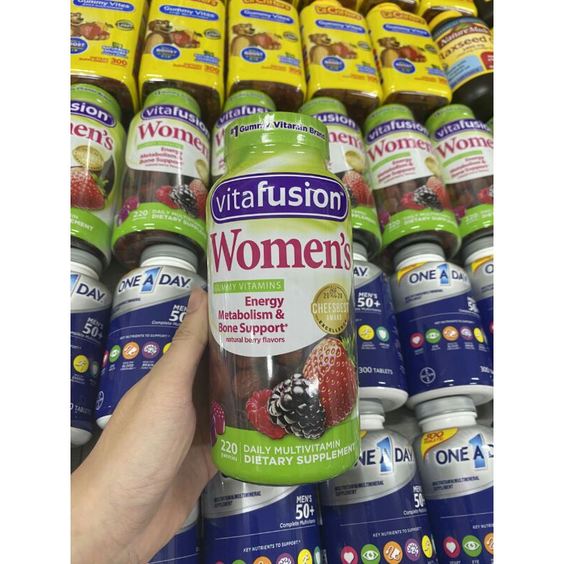 Kẹo dẻo bổ sung vitamin cho Phụ nữ của Mỹ Vitafusion Women’s Multivitamin 220 viên  - Date 7/2022