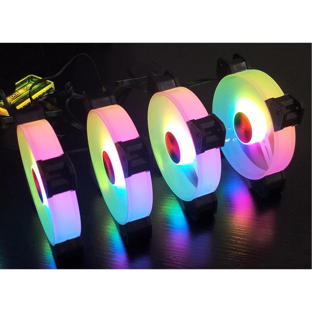 Bộ quạt V11 Coolmon (Coolman) Sunshine LED tâ RGB đầy đủ Hub và Remote