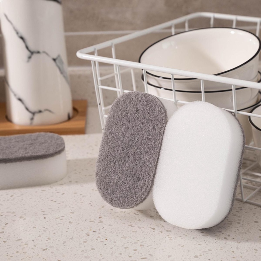 Set 5 / 10 Miếng Bọt Biển Rửa Chén Đa Năng Chống Trầy Xước Có Thể Tái Sử Dụng