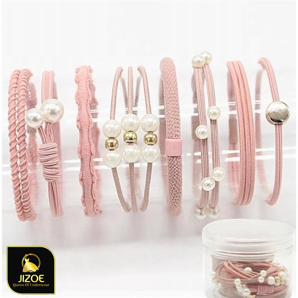 Set 12 chiếc dây chun buộc tóc nhiều mầu sắc đẹp thời trang giá siêu rẻ DBT02