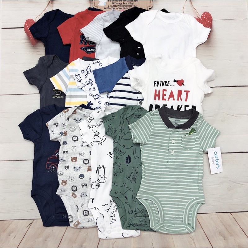 Bodysuit, body chip xuất dư cho bé trai bé gái chất cotton mềm mại