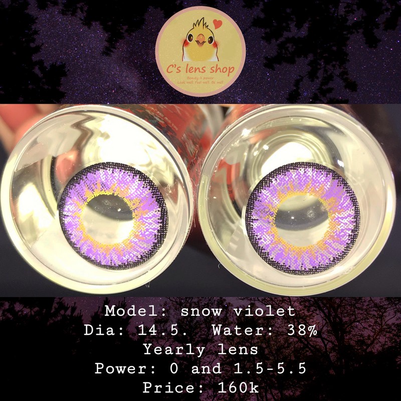 < CÓ SẴN > Kính áp tròng mẫu SNOW màu TÍM cận 0-8 [ KHÔNG BÁN LỆCH ĐỘ ]