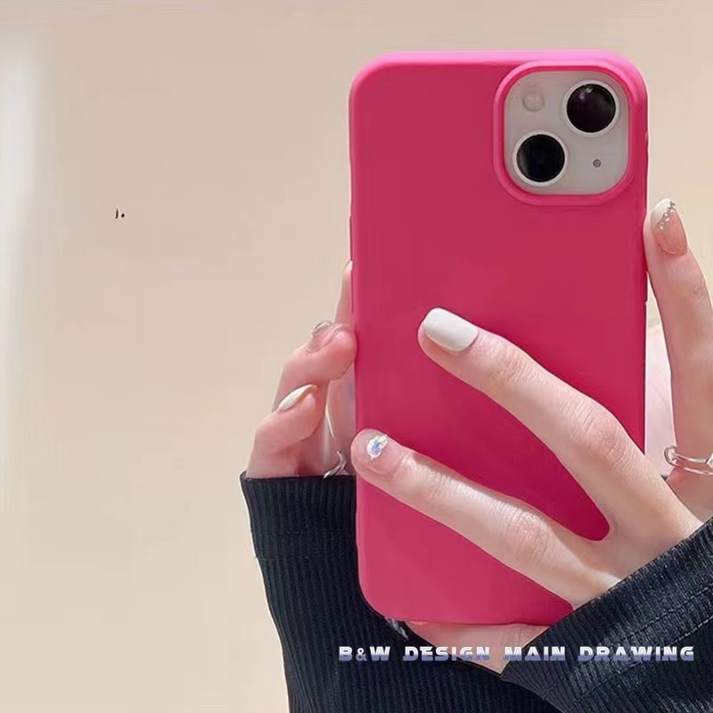 Ốp Điện Thoại Silicon Màu Hồng Đỏ Thời Trang Chống Sốc Cho iPhone 13 12 11 Pro MAX IX XS MAX XR