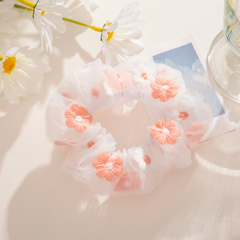 Dây Buộc Tóc Vải Lưới Màu Sắc Ngọt Ngào Thời Trang Cho Nữ