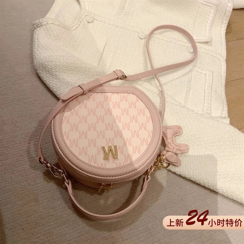 Túi hộp tròn Mk màu hồng