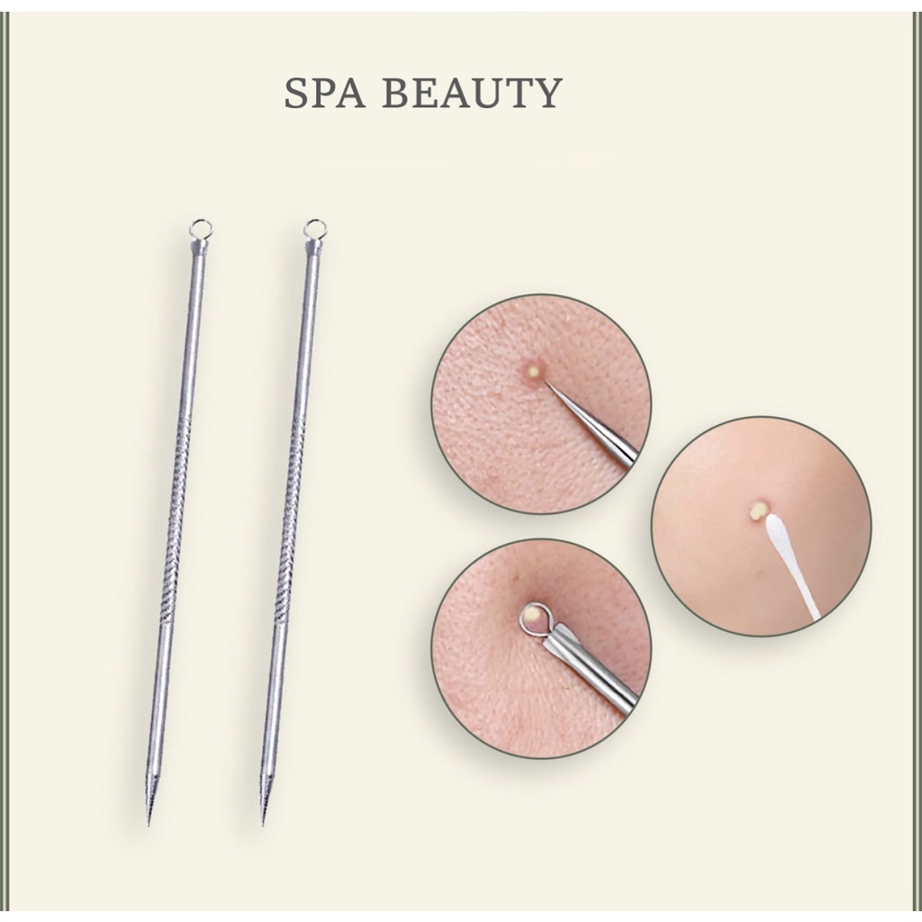 Que nặn mụn trứng cá, mụn đầu đen 2 đầu Malika