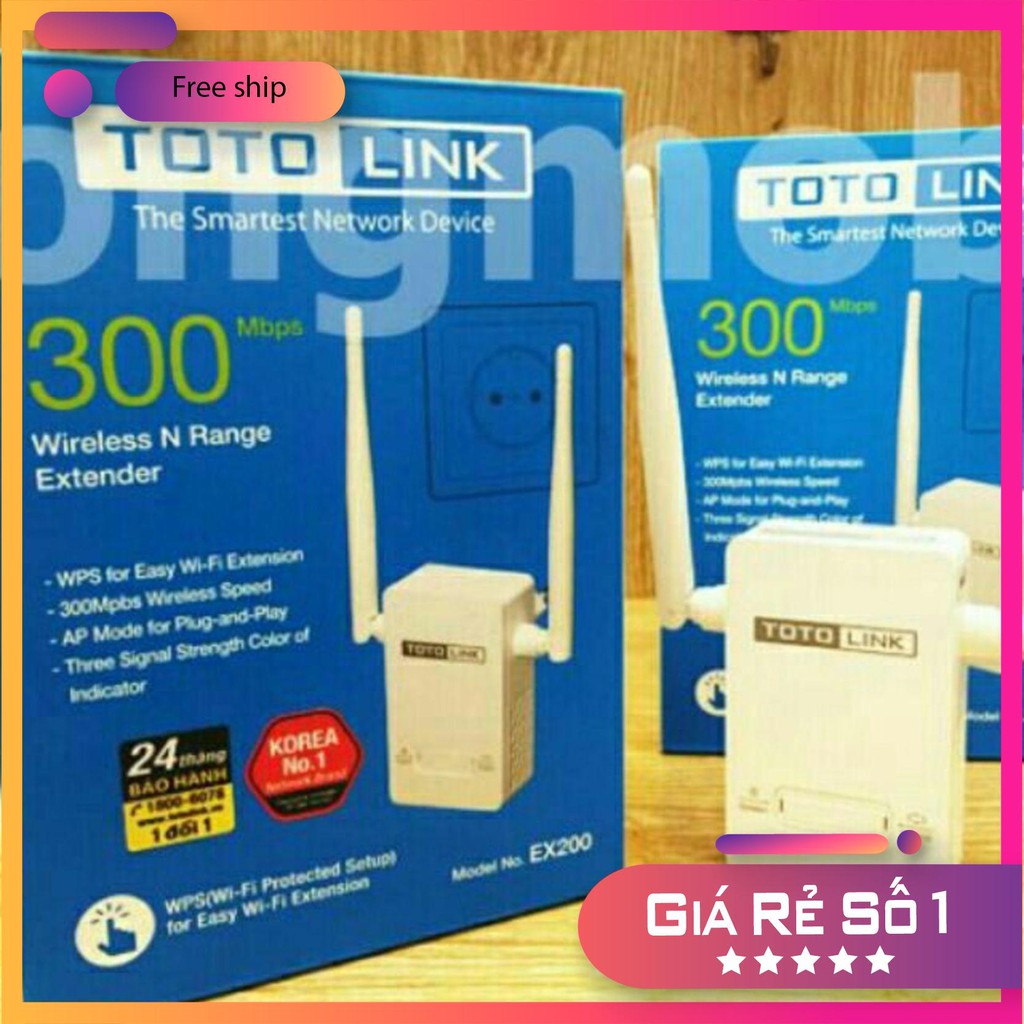 ⚡ Totolink EX200 - Bộ Mở Rộng Sóng Wifi Chuẩn N - Bảo Hành 6 Tháng