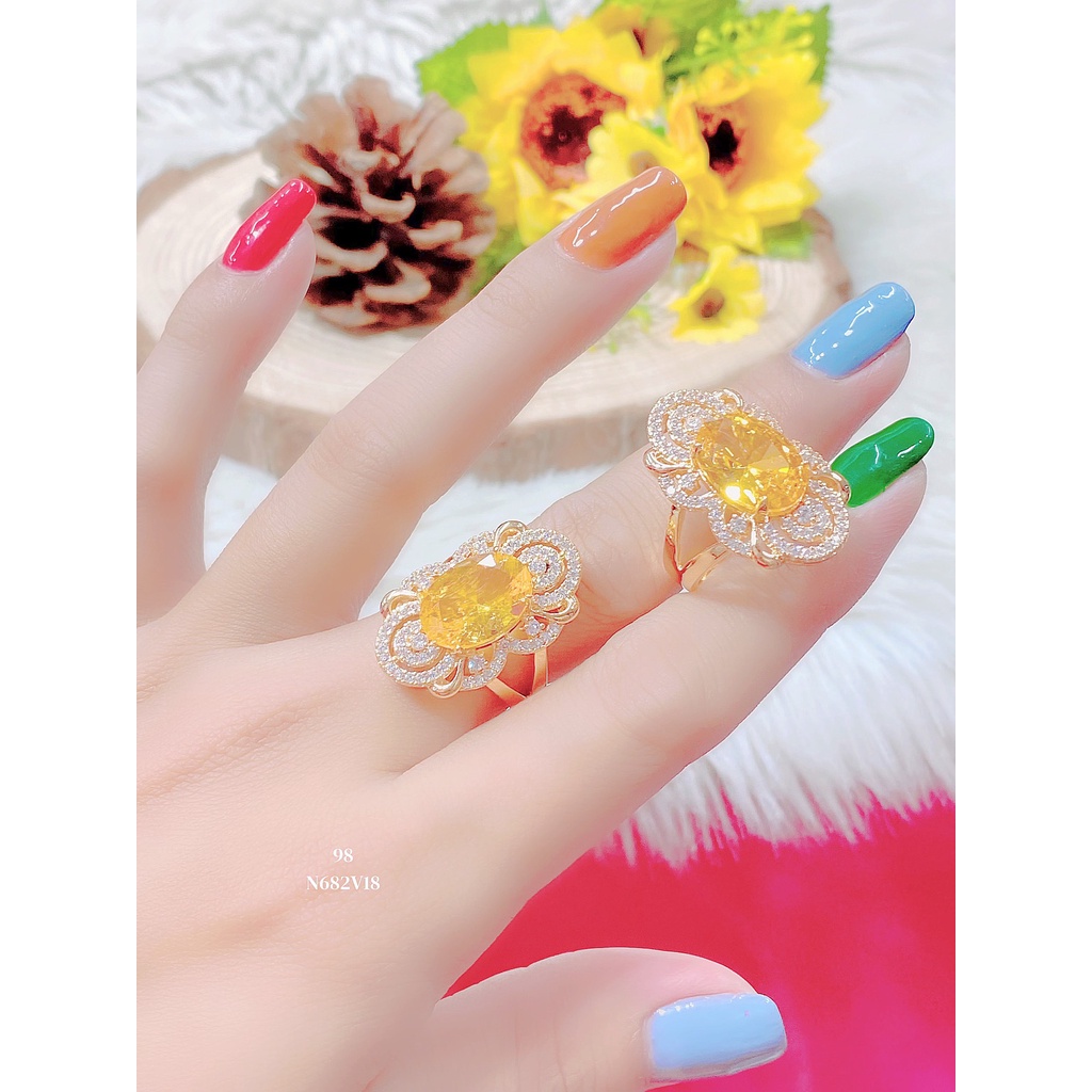 UHA - Nhẫn nữ UHA mạ vàng 18K đính đá CZ ( giá tốt nhất ) N682