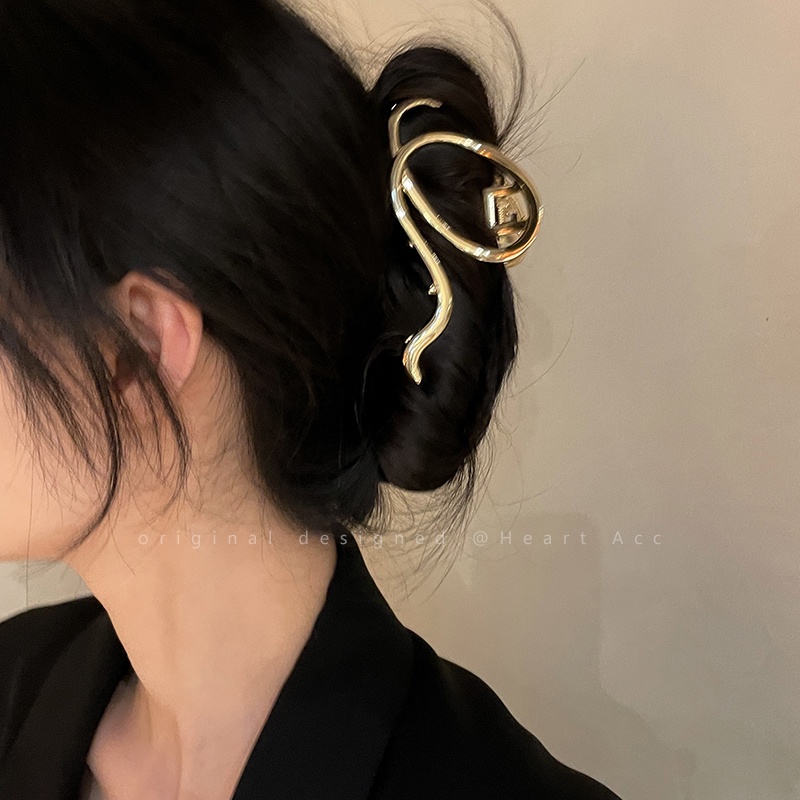 Kẹp Tóc Hình Rắn Bằng Kim Loại Thời Trang Mùa Hè Mới Cao Cấp Cho Nữ