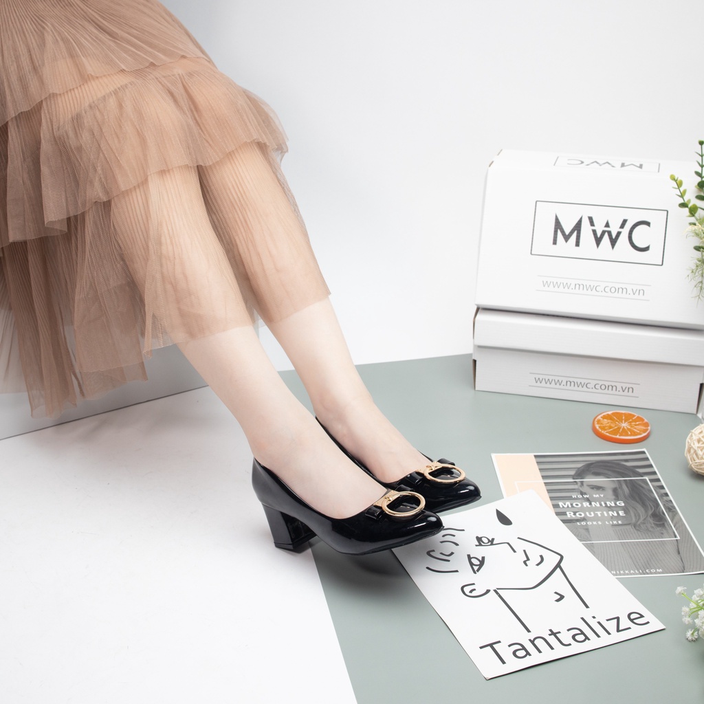 GIÀY CAO GÓT NỮ THỜI TRANG MWC - CAO GÓT ĐẾ VUÔNG 5CM DA BÓNG TRẺ TRUNG THANH LỊCH NUCG-3866