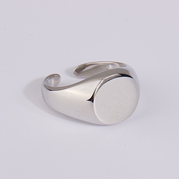 Nhẫn nam nữ tròn Unisex màu bạc Thời trang SAZ chất liệu Titan đẹp đơn giản - Nhẫn Treasure