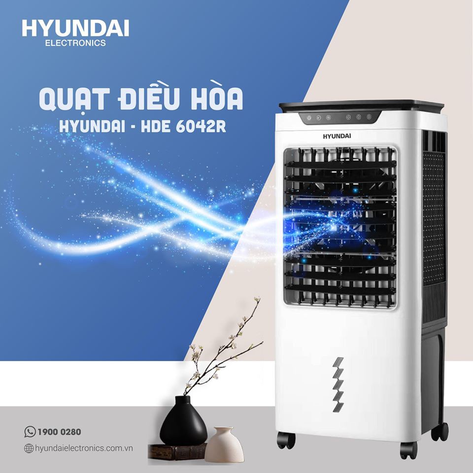 Quạt điều hòa hơi nước Hyundai 42L / 50L / 65L / 80 L | Hàng chính hãng bảo hành 12 tháng, điều khiển cơ