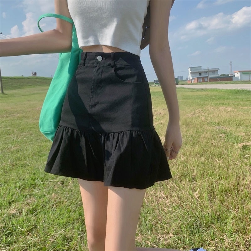 Chân váy chữ A lưng cao thời trang dành cho nữ