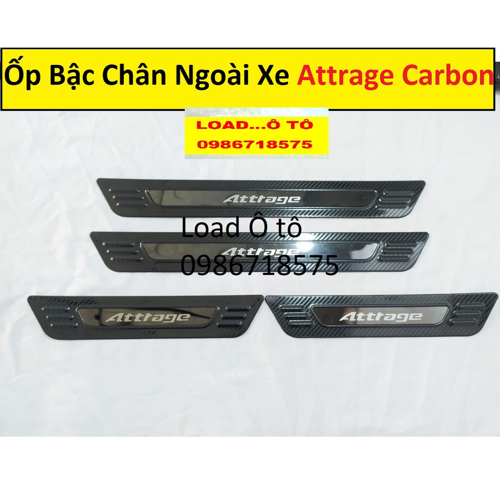 Ốp Bậc Cửa, Nẹp Bước Chân Carbon Xe Mitsubishi Attrage 2023-2018 Mẫu Carbon Cao Cấp Nhất Thị Trường
