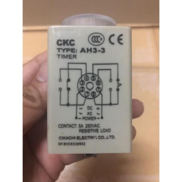 Relay timer, rơle thời gian, hẹn trễ CKC AH3-3 220V