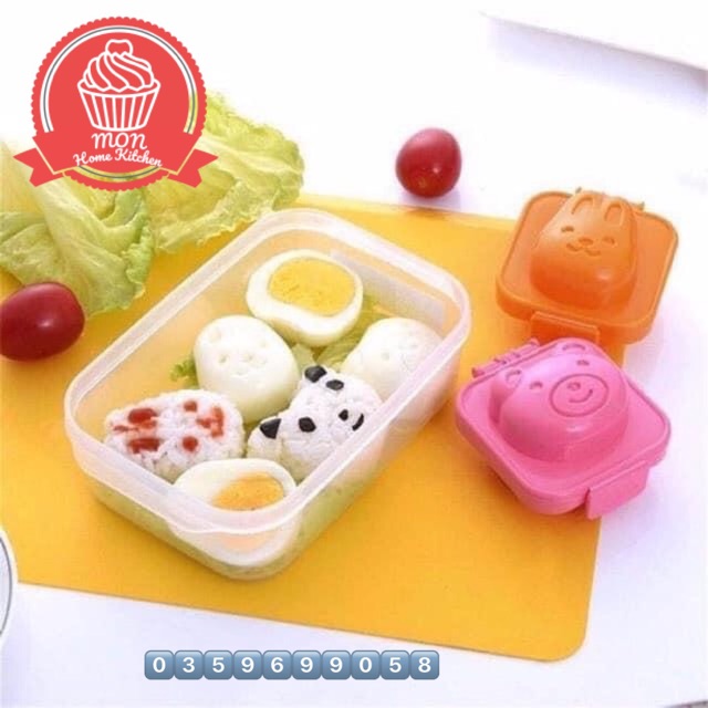 Khuôn cơm Bento làm cơm, bánh, bữa phụ cho bé ăn dặm set 6 cái, có bán lẻ, được chọn mẫu