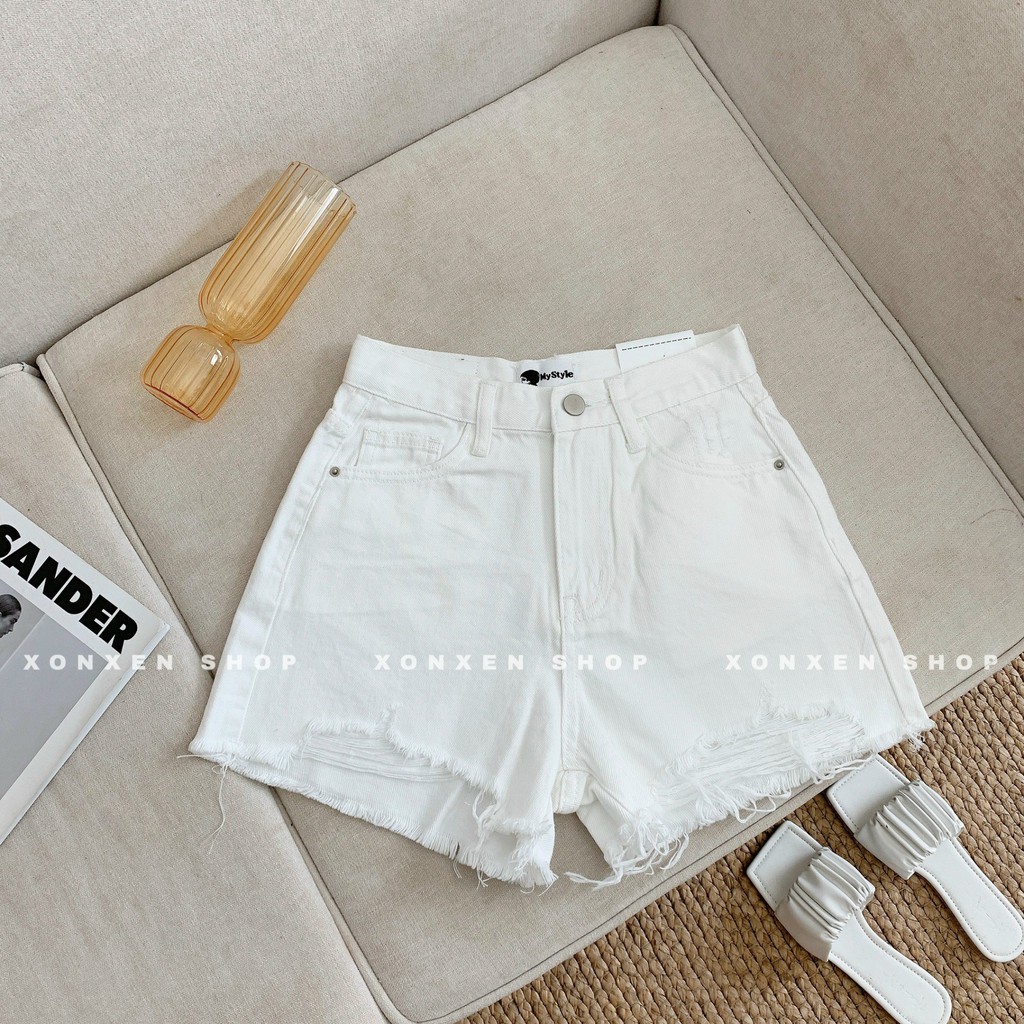 QUẦN SHORT JEAN NỮ ulzzang hàng xuất xịn rách cá tính XONXEN SHOP size S M mã 1992