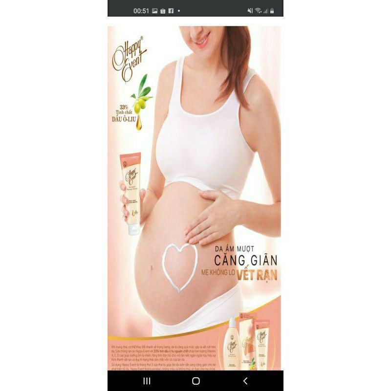 Sữa ngăn ngừa rạn da khi mang thai Happy Event