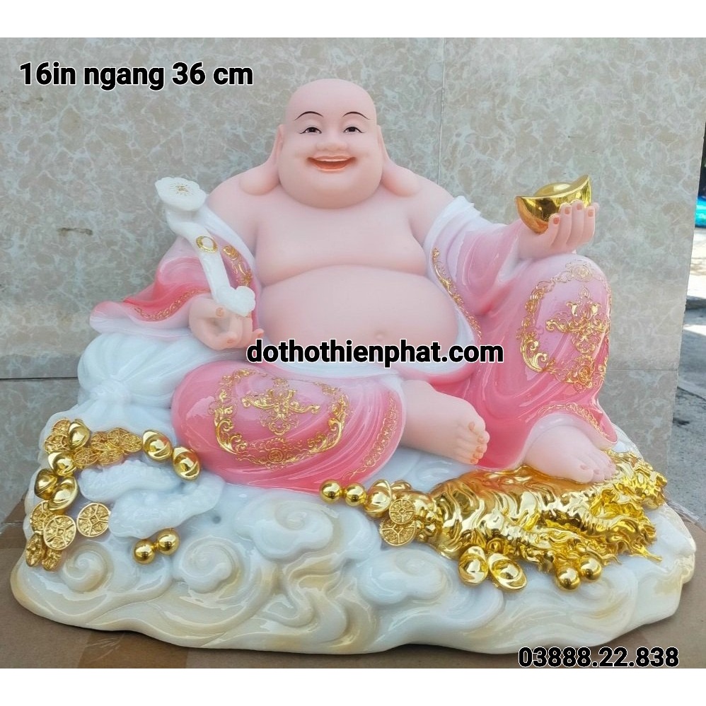 Tượng phật di lặc đá 16in ngang 36cm mẫu mới hàng cao cấp