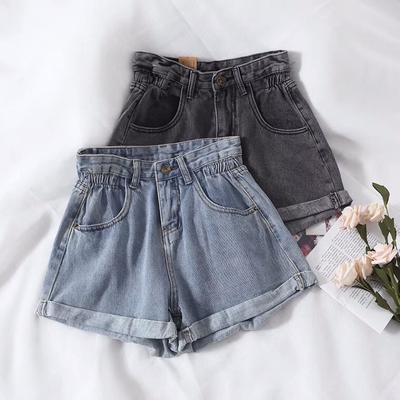 Quần Short JEANS Lưng Cao Thun piepie studio