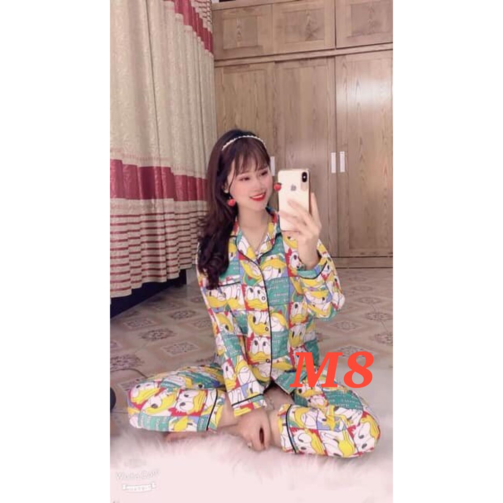 SaleBộ Pijama (Quần Dài-Tay Dài) Kate Thái Cao Cấp Hàng Loại 1 Mềm Mại, Thầm Hút Mồ Hôi, Không Xù