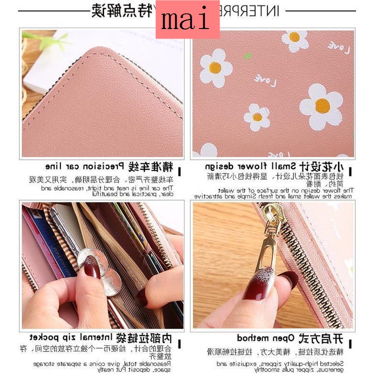 [Mua hai tặng một] ví dài nữ kiểu mới túi khóa kéo Hàn Quốc túi clutch đa năng nhiều ngăn đựng thẻ dung tích lớn
