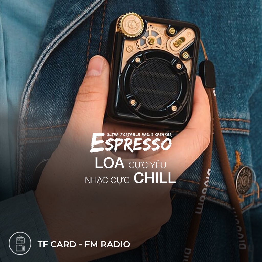 Loa Divoom ESPRESSO 4W - Bluetooth v 5.0, FM radio và TF card