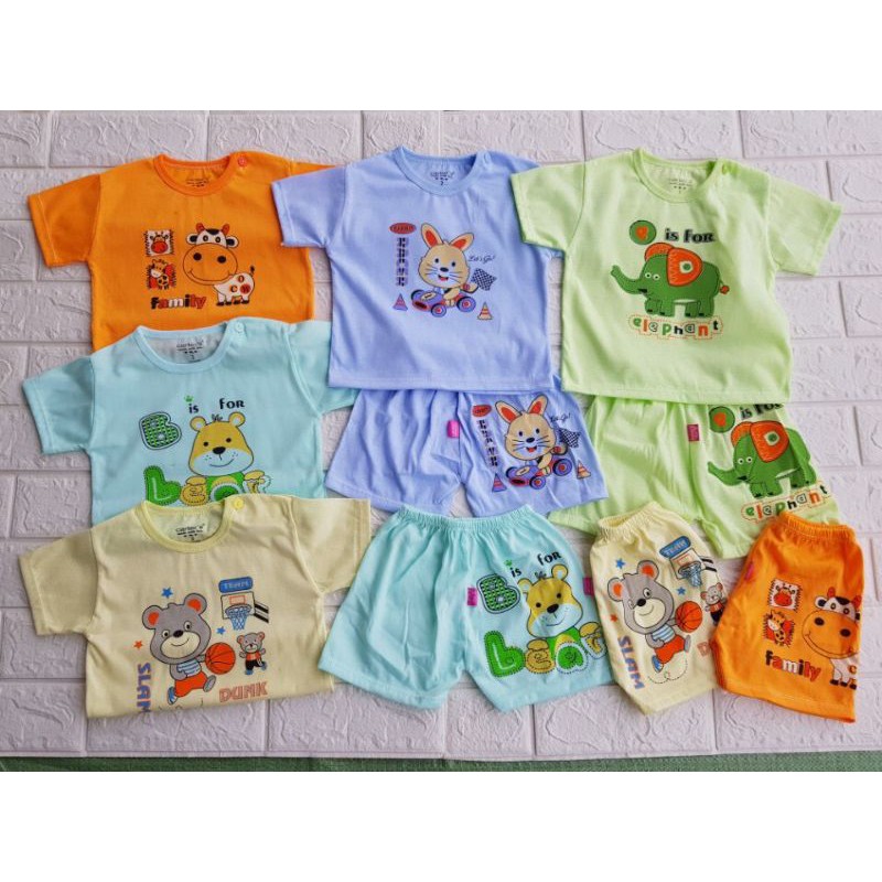 XẢ HÀNG Bộ cotton 2 chiều cộc tay cài vai cho bé