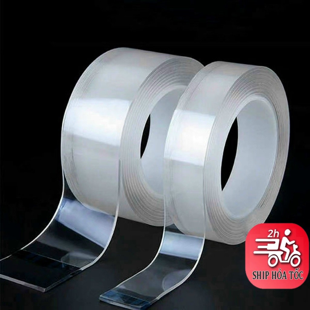 Băng Dính 2 Mặt Đa Năng Trong Suốt Acrylic 3 mét, dán tường treo đồ Hút dính mọi bề mặt Chịu lực nặng, chịu nhiệt tốt