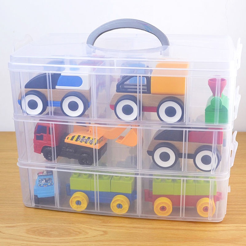 Hộp Đựng Đồ Chơi Lego Nhiều Ngăn Trong Suốt Đơn Giản Cho Bé
