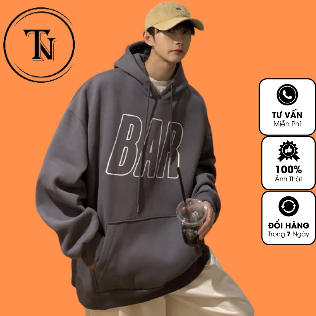 Áo Hoodie nỉ - TINOWEAR bông siêu dày form rộng uisex in họa tiết bar