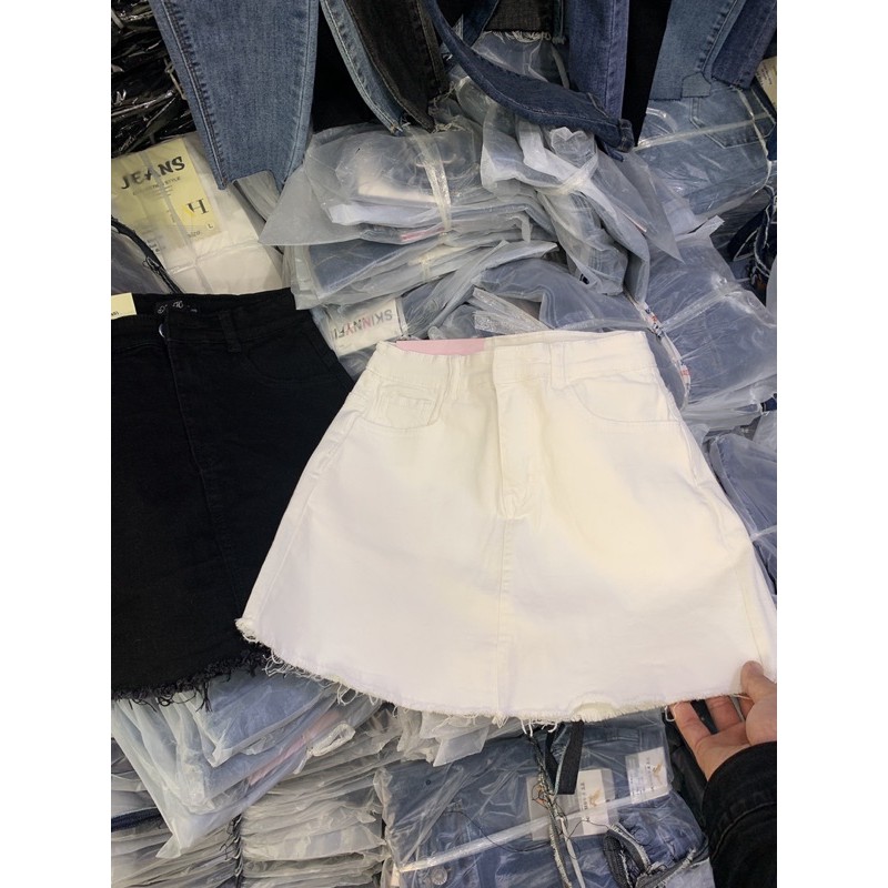 Váy Jean ngắn có lót lớp quần trong phom chữ A ngắn hàng đẹp may kỹ | BigBuy360 - bigbuy360.vn