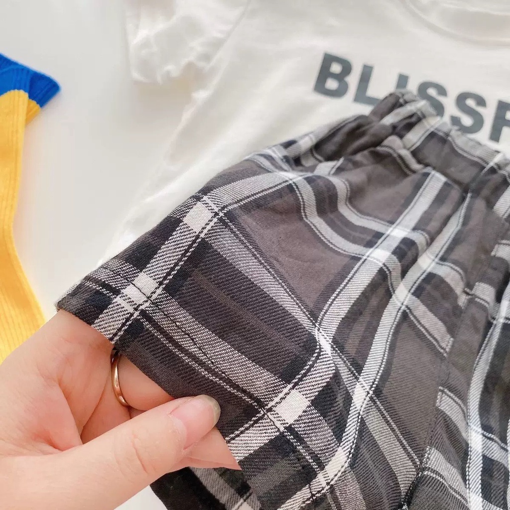 Bộ quần áo cộc tay bé trai KEYER KIDS chất cotton trẻ em (6 tháng - 5 tuổi) hình in chữ đẹp đơn giãn SZ39