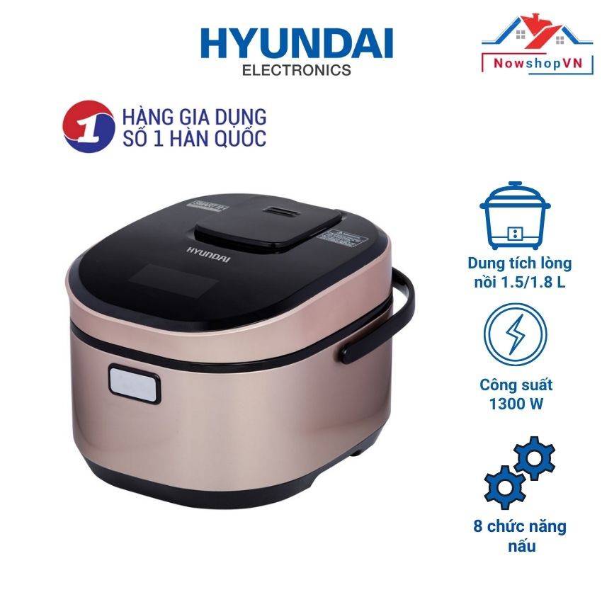 Nồi cơm điện cao tần dung tích 1.8 lít Hyundai HDE 2200G, Bảo hành điện tử chính hãng 12 tháng.