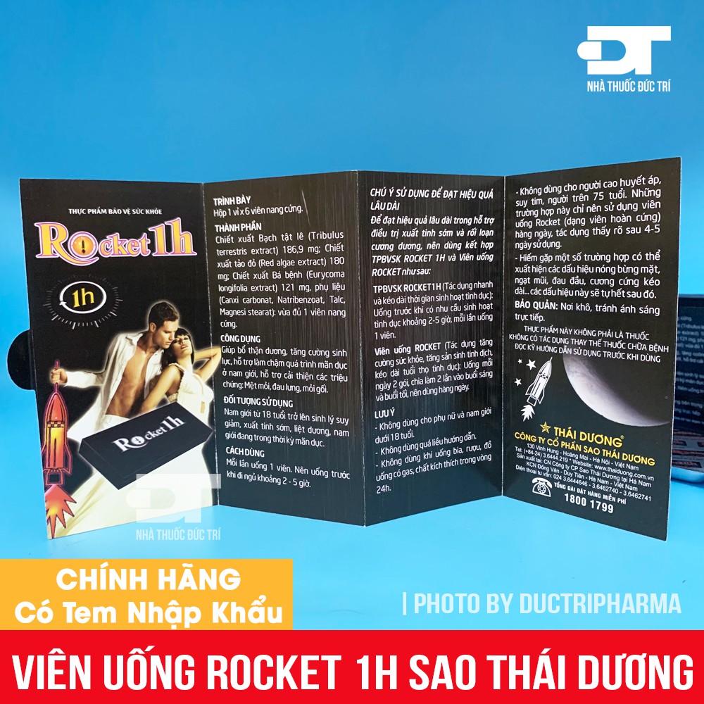 Viên uống Rocket 1h Sao Thái Dương 6 viên/ hộp