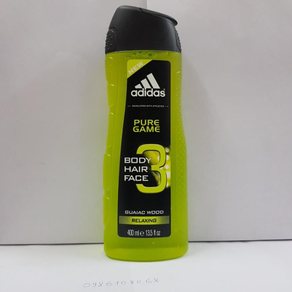 Dầu gội sữa tắm sữa rửa mặt 3 IN 1 ADIDAS 400ML