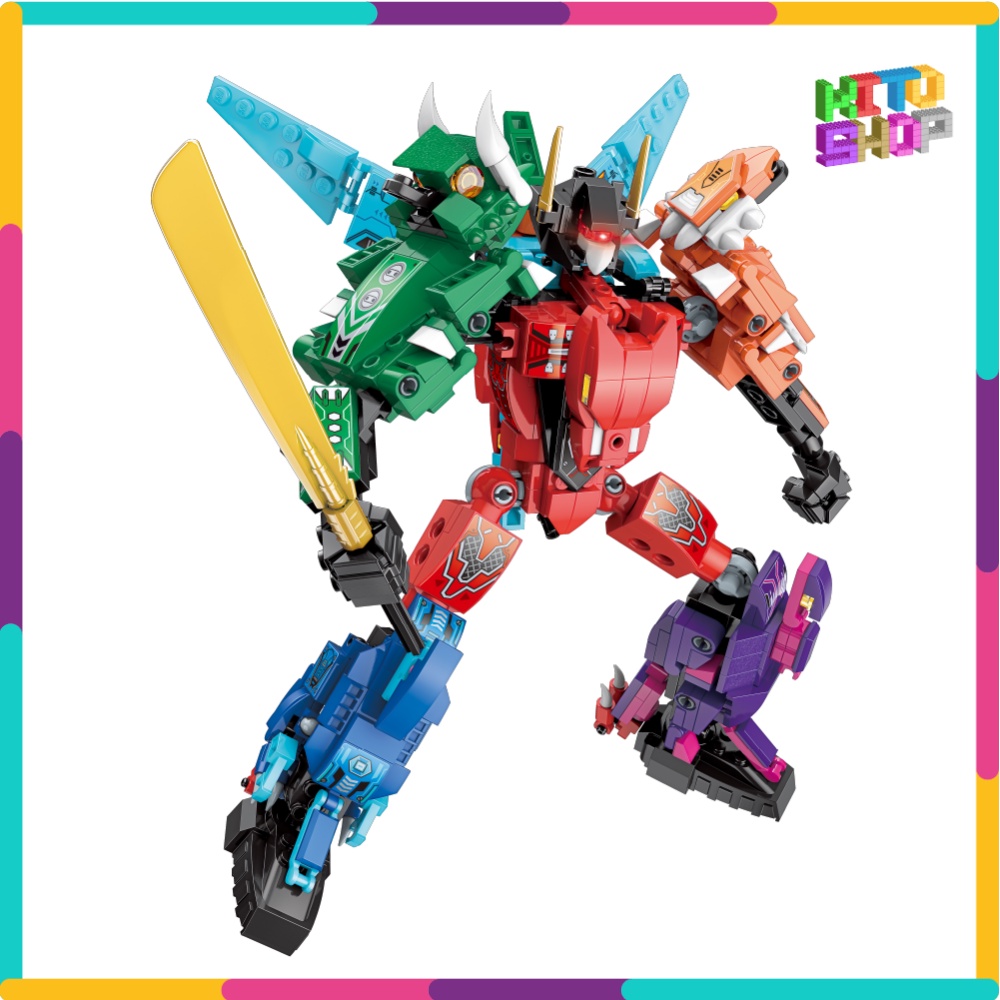 Lắp Ráp Qman 41105 Người Máy Khủng Long Robot Mech Dinosaur 6 Trong 1 Gồm 521 Chi Tiết Cho Trẻ Từ 6 Tuổi