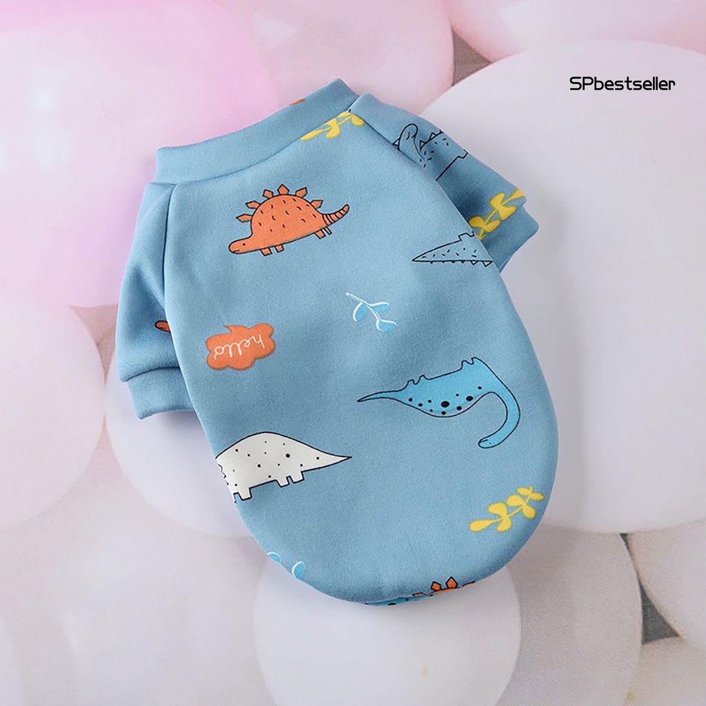 Áo sweater cotton cổ tròn in họa tiết hoạt hình dễ thương cho thú cưng